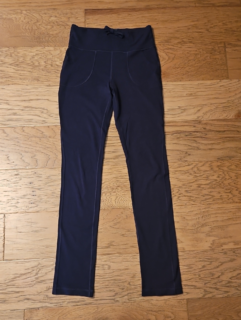 lululemon Drawstring Leggings Foldover Waist Purple Size 8 With Pockets